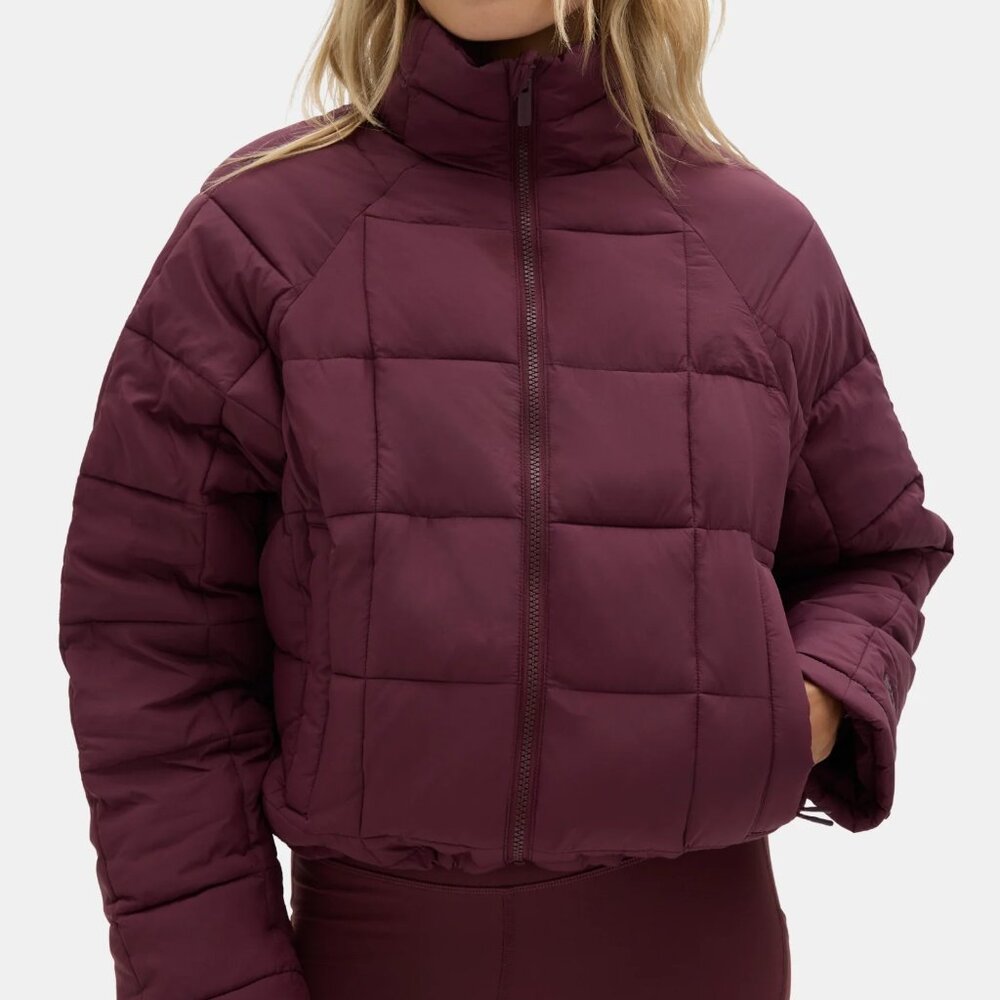 Halfdays Nellie Packable Puffer Lilac Purple Lightweight Oversize Crop Jacket XL - Picture 15 of 16